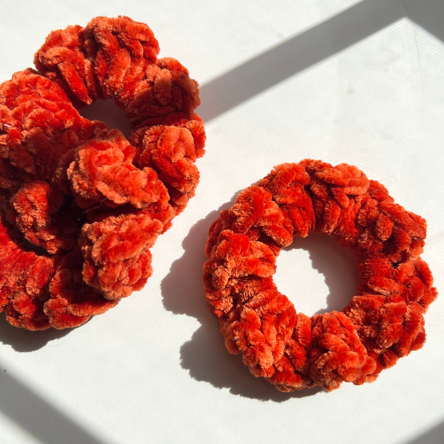Vermillion Velvet Scrunchie