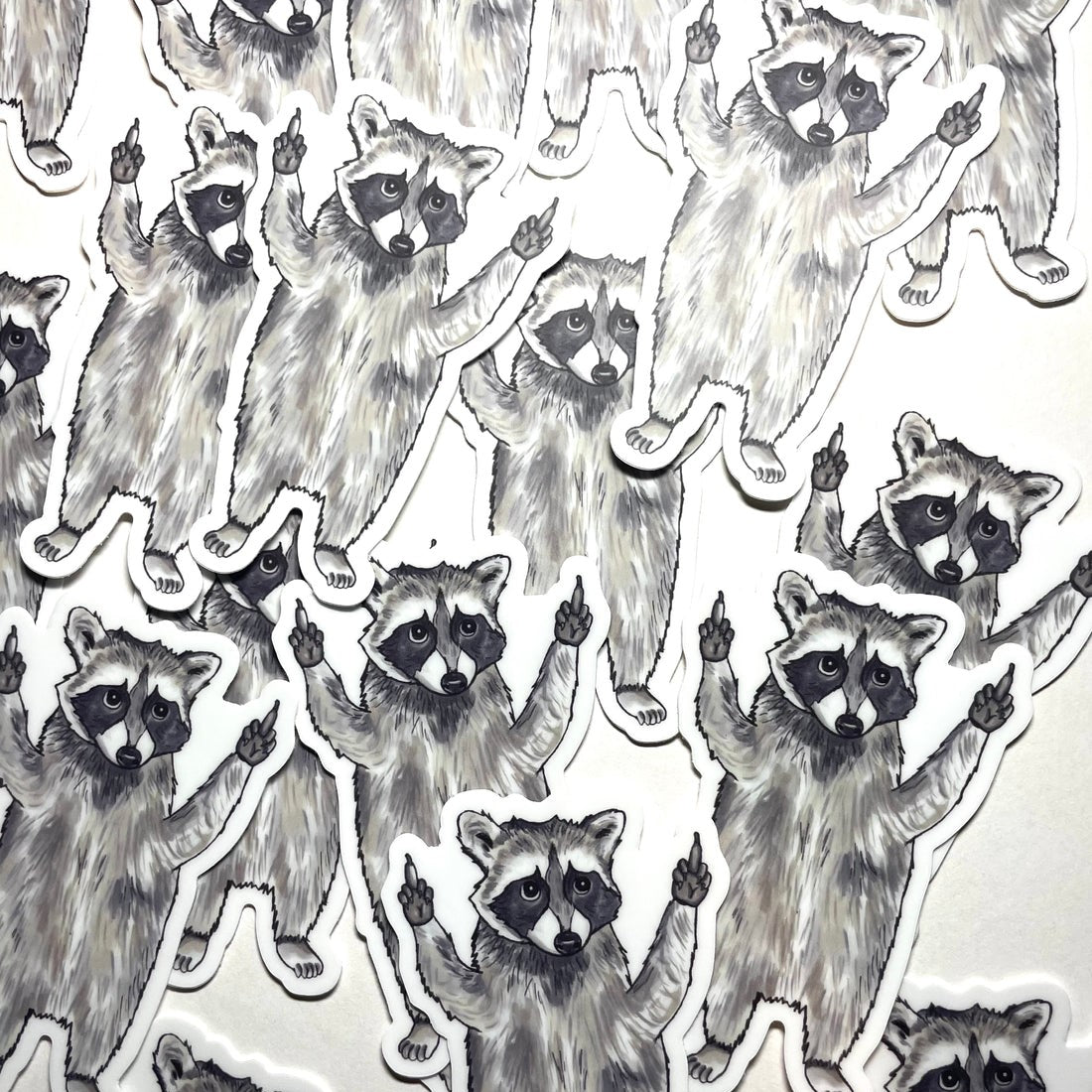Raccoon Middle Finger Sticker