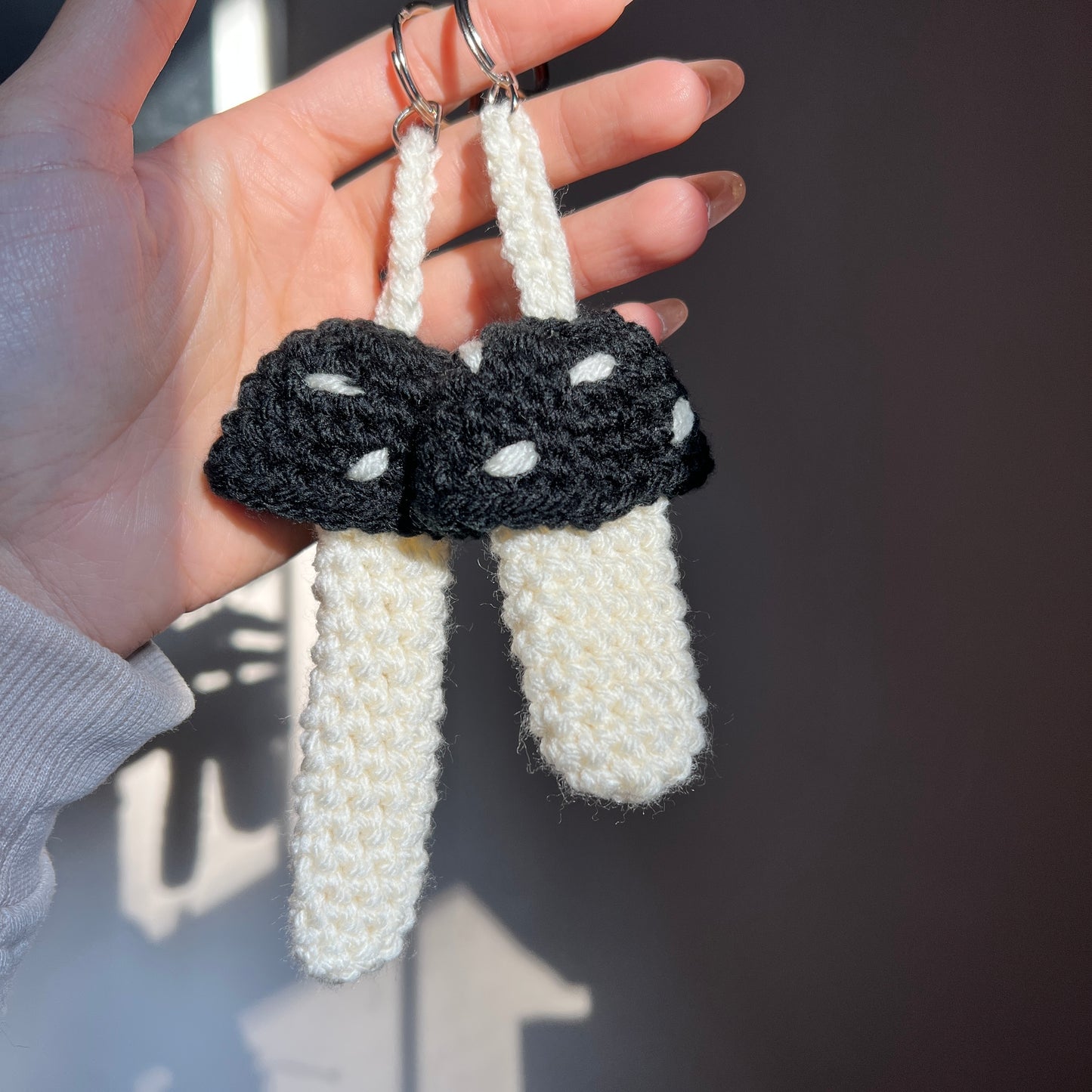 black mushroom keychain