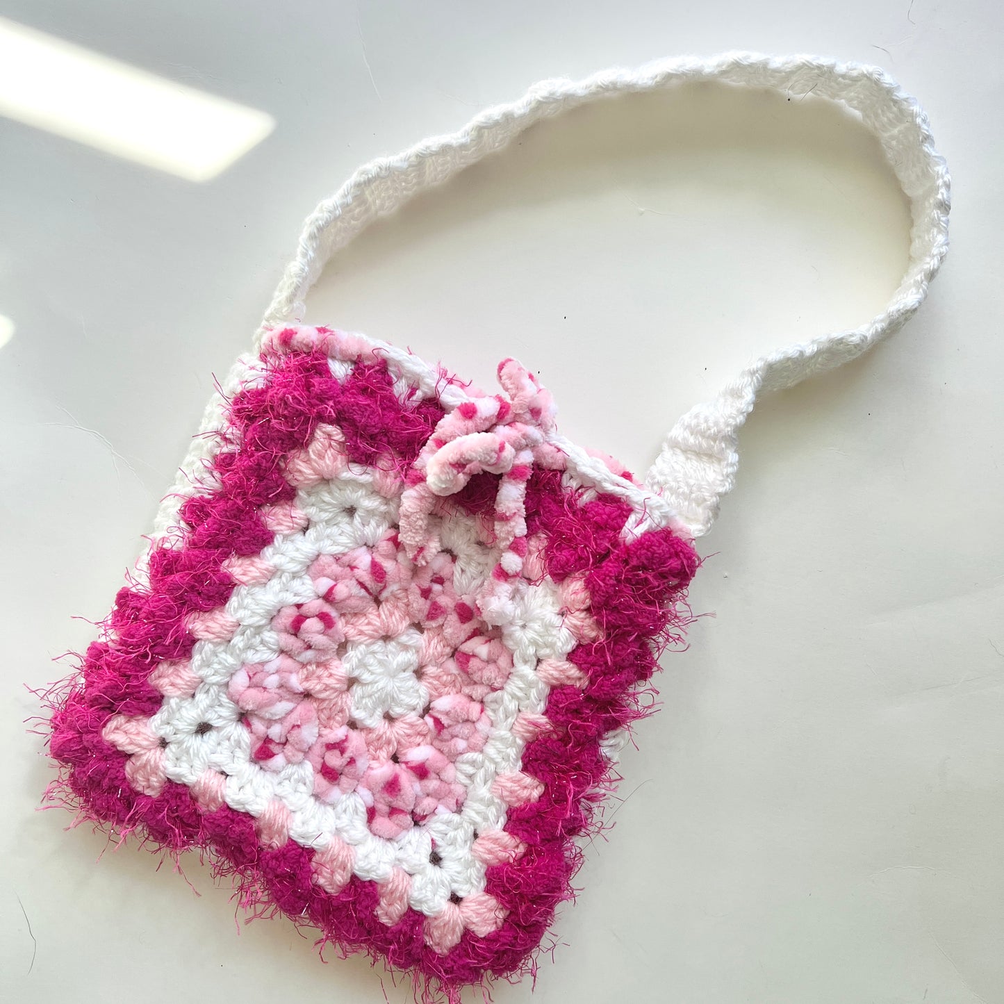 Pink + White Shoulder Bag