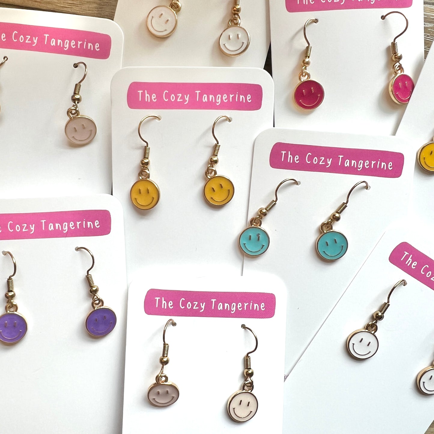 Smiley Face Earrings (Purple)