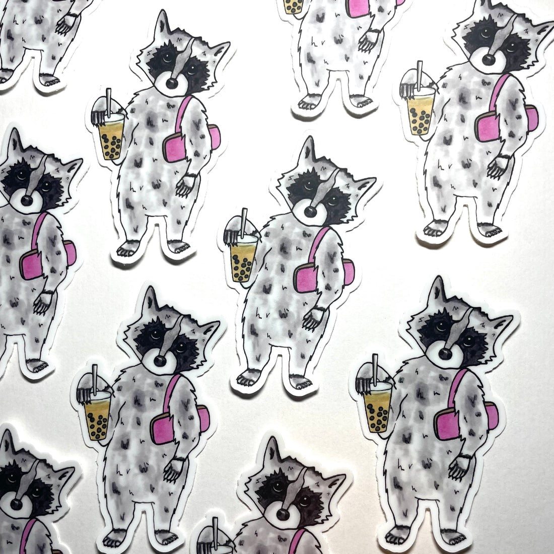 Raccoon Boba Sticker