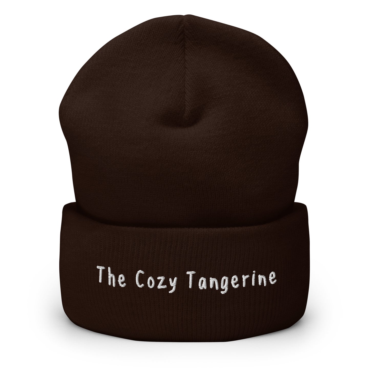 White Embroidered Logo Cuffed Beanie