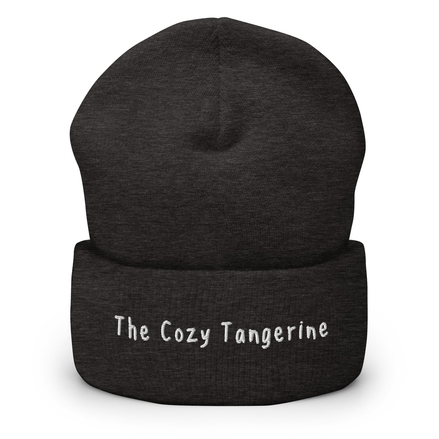 White Embroidered Logo Cuffed Beanie