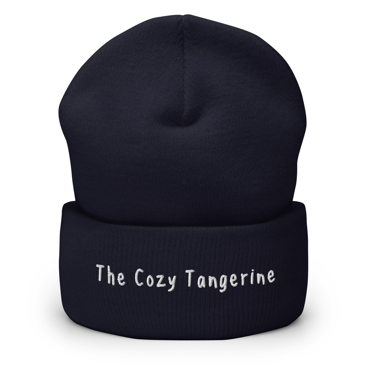 White Embroidered Logo Cuffed Beanie