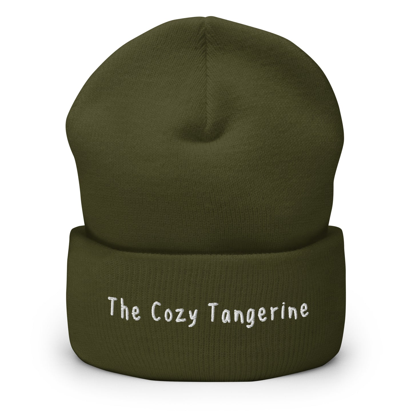 White Embroidered Logo Cuffed Beanie