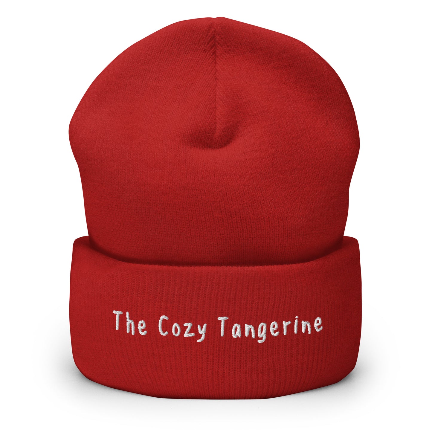 White Embroidered Logo Cuffed Beanie