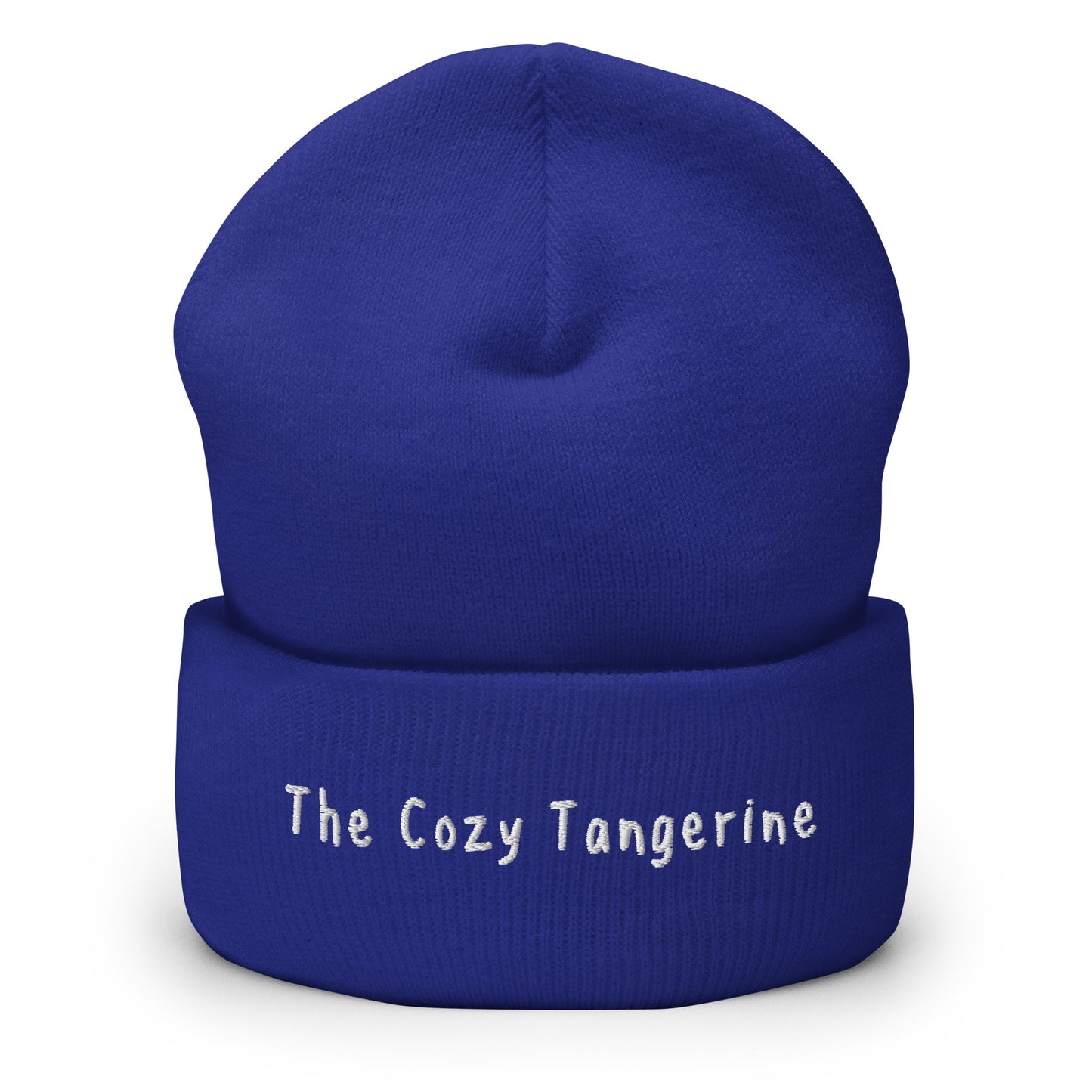 White Embroidered Logo Cuffed Beanie