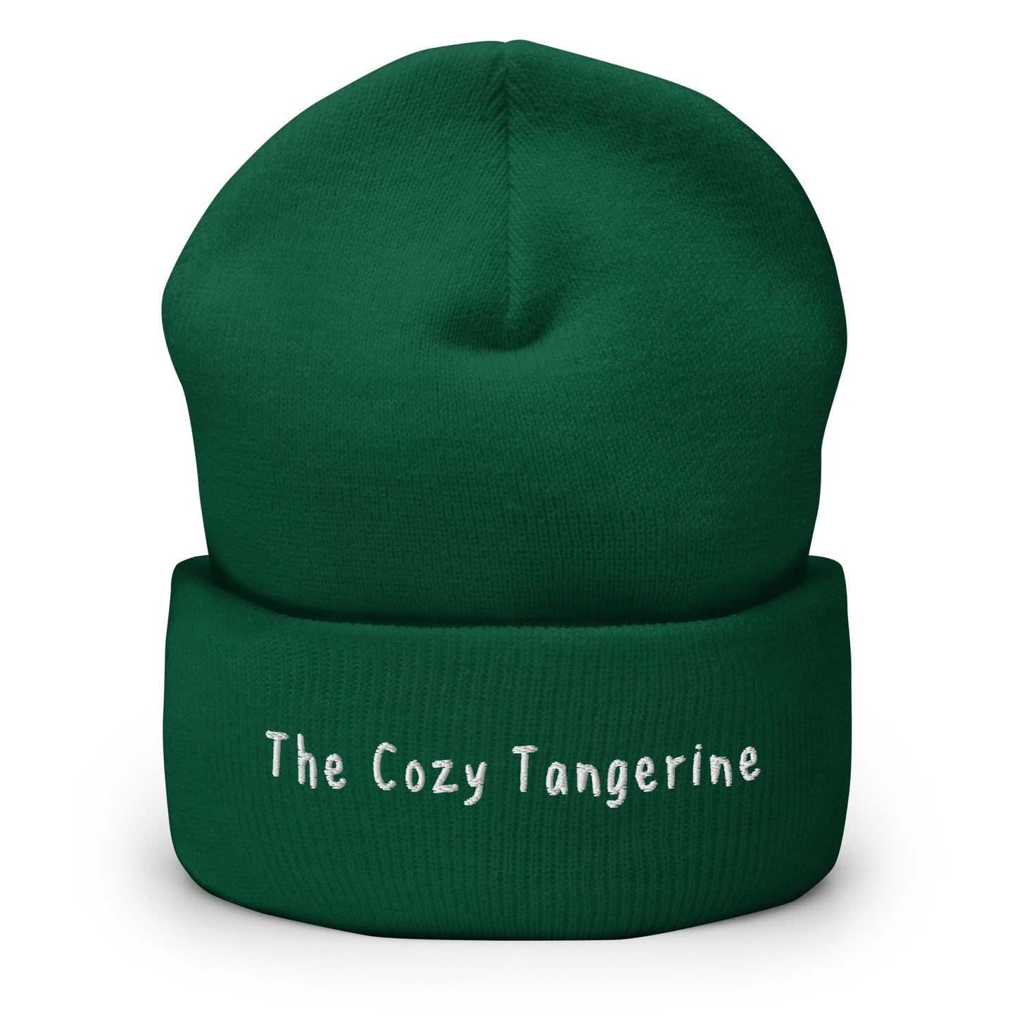 White Embroidered Logo Cuffed Beanie