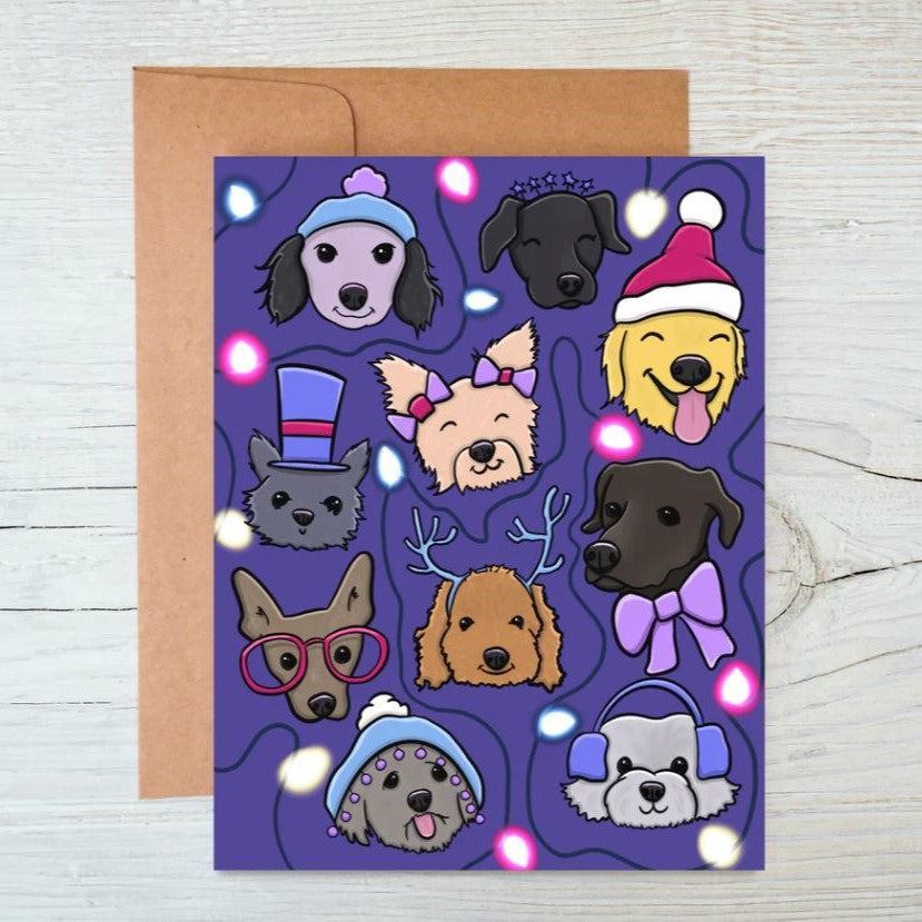 Cute Dogs Holiday Greeting Card