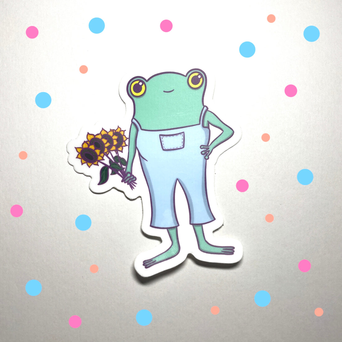 Sunflower Frog Sticker
