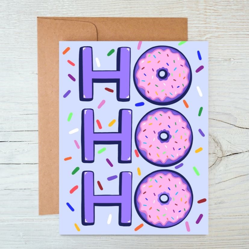 Ho Ho Ho Donut Christmas Greeting Card