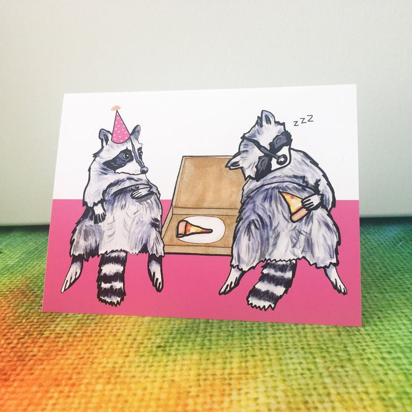 Raccoon Birthday Greeting Card