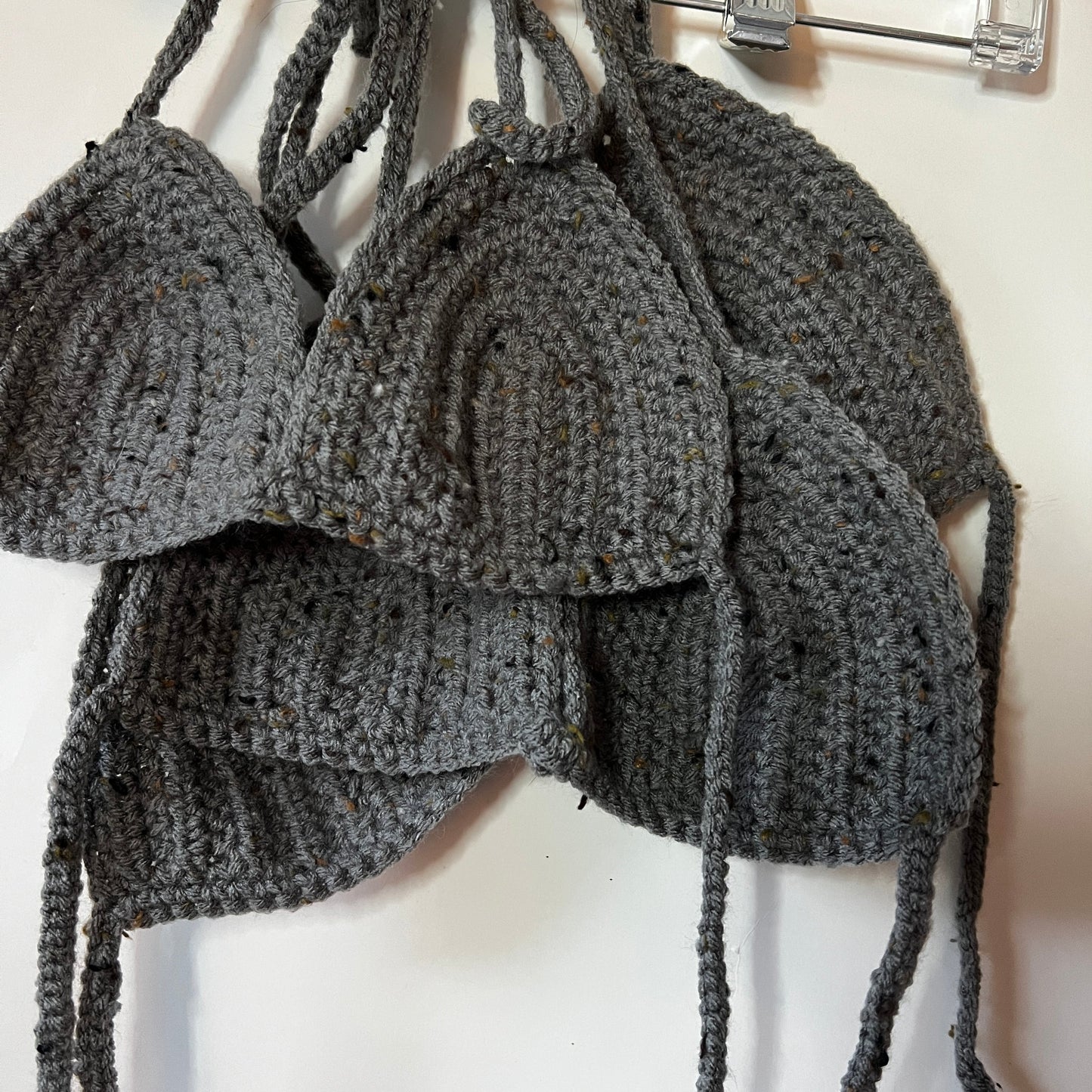 Speckled Grey Bikini Top/Bralette (Medium)