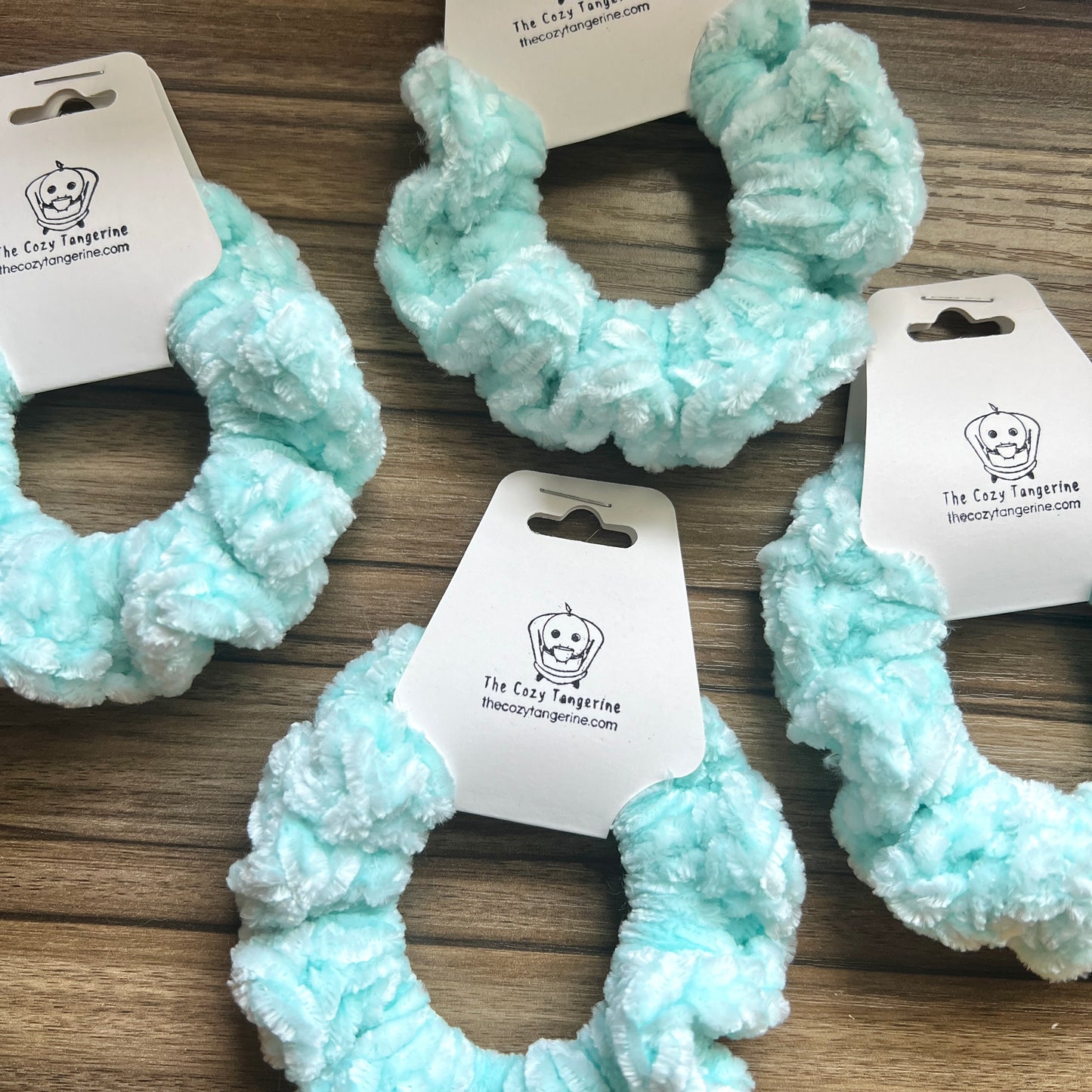 Bleached Aqua Velvet Scrunchie