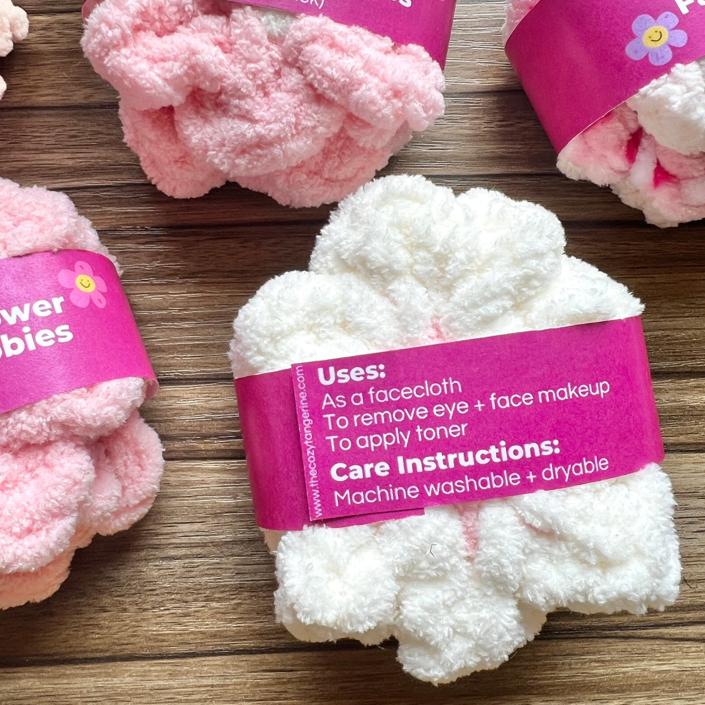 reusable flower facial scrubbies for removing makeup