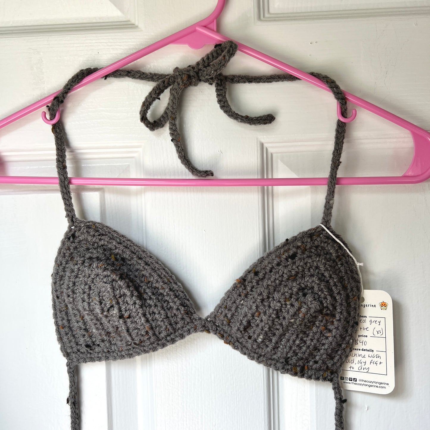 Speckled Grey Bikini Top/Bralette (Small)