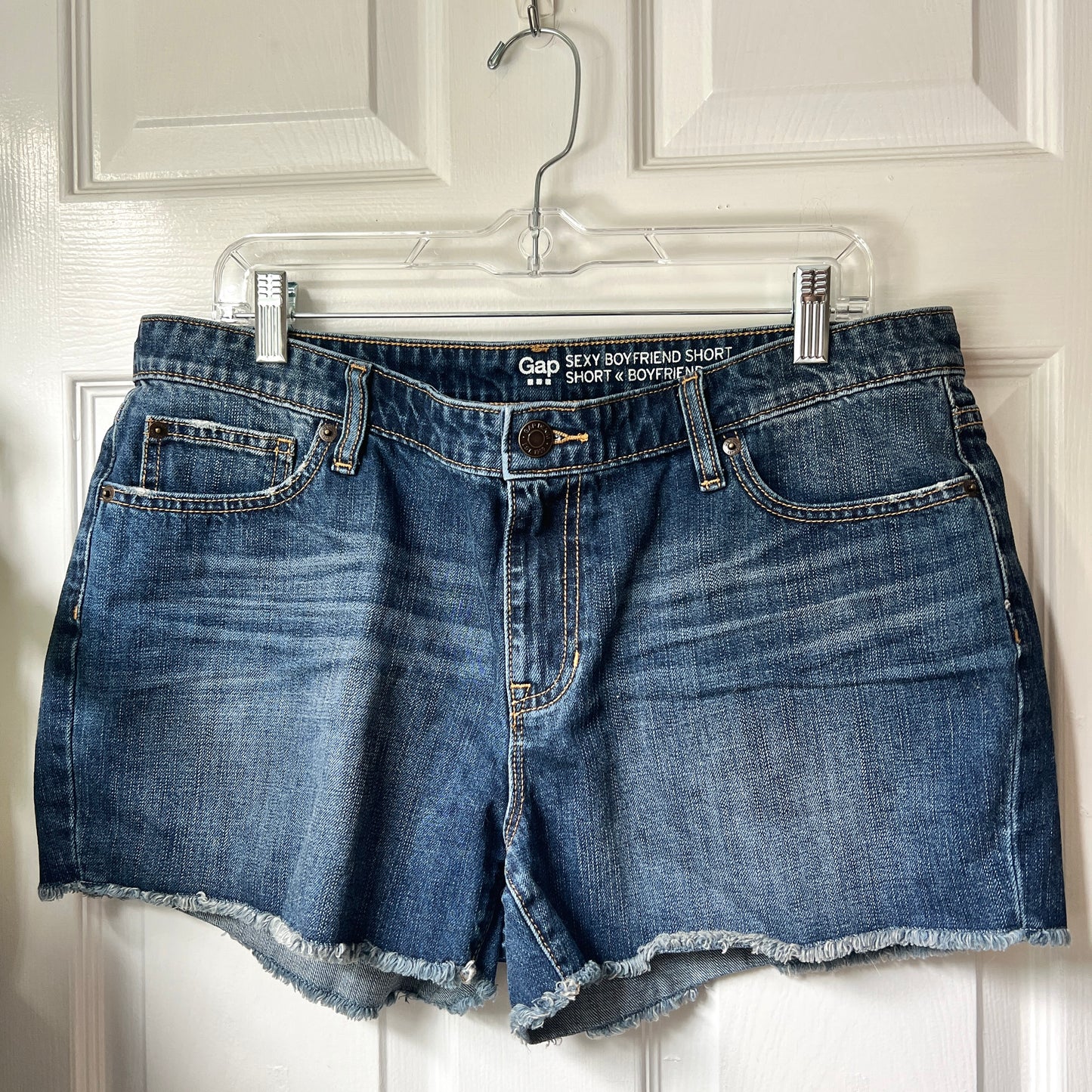 White Flower Denim Shorts (Size 12)