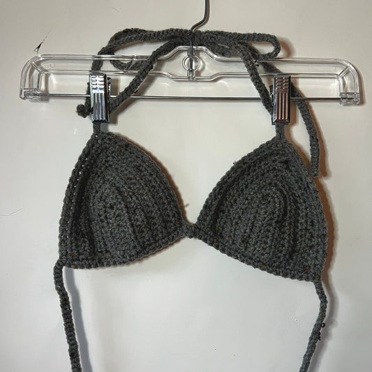 Speckled Grey Bikini Top/Bralette (Medium)