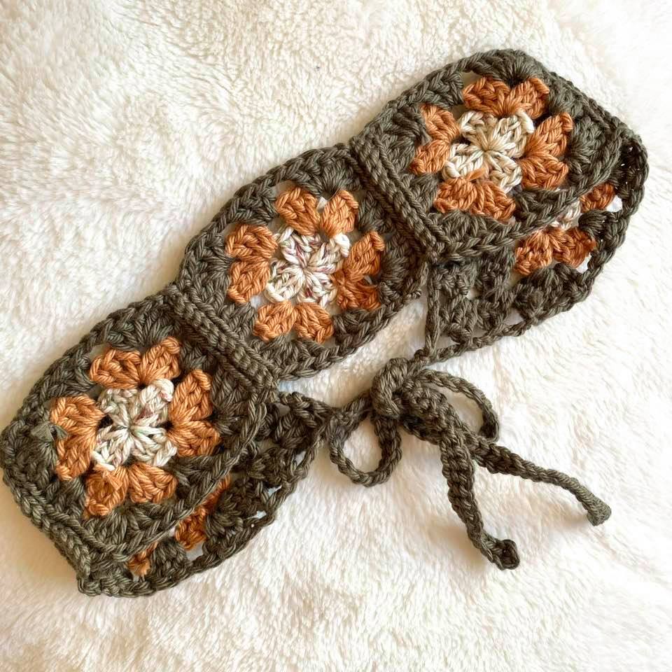 Granny Square Headband Crochet Pattern (Digital Download)