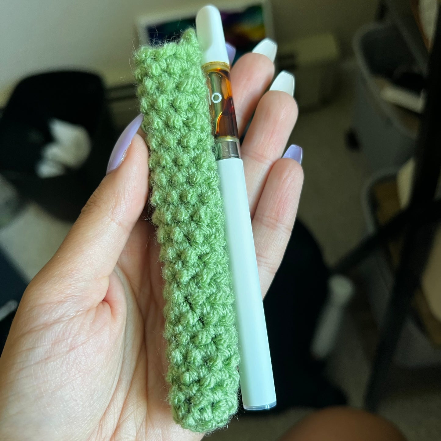 crochet sunflower keychain vape holder