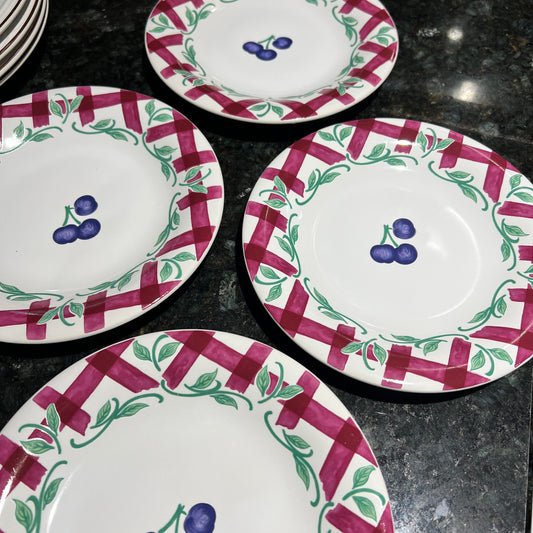 Set of 4 A Princess House Orchard Medley Dessert Plates