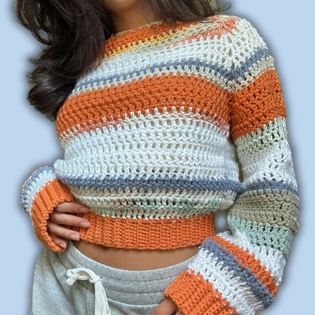 Orange/White/Blue Sweater (Small)