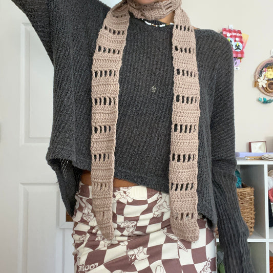 Taupe Skinny Scarf