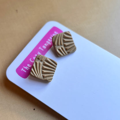 Tan Polymer Clay Studs