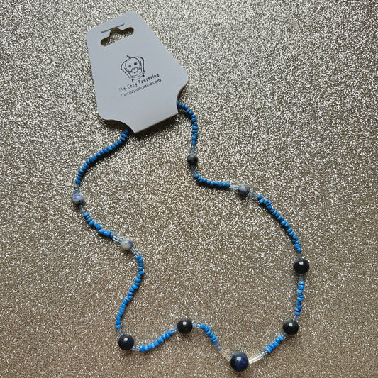 Blue Glass Bead Necklace