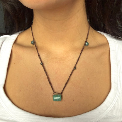 Teal Mermaid Crochet Necklace