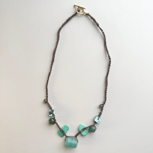 Aqua Crochet Necklace