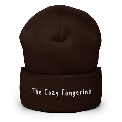 White Embroidered Logo Cuffed Beanie