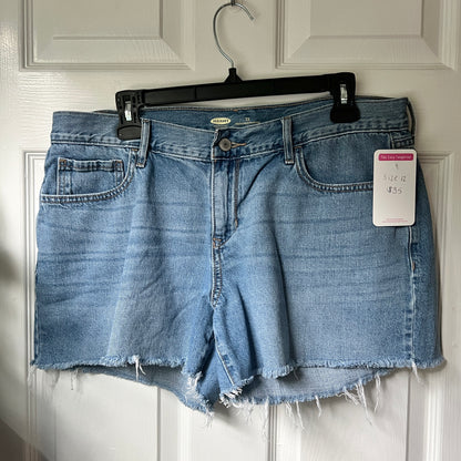 Maroon Flower Denim Shorts (Size 12)