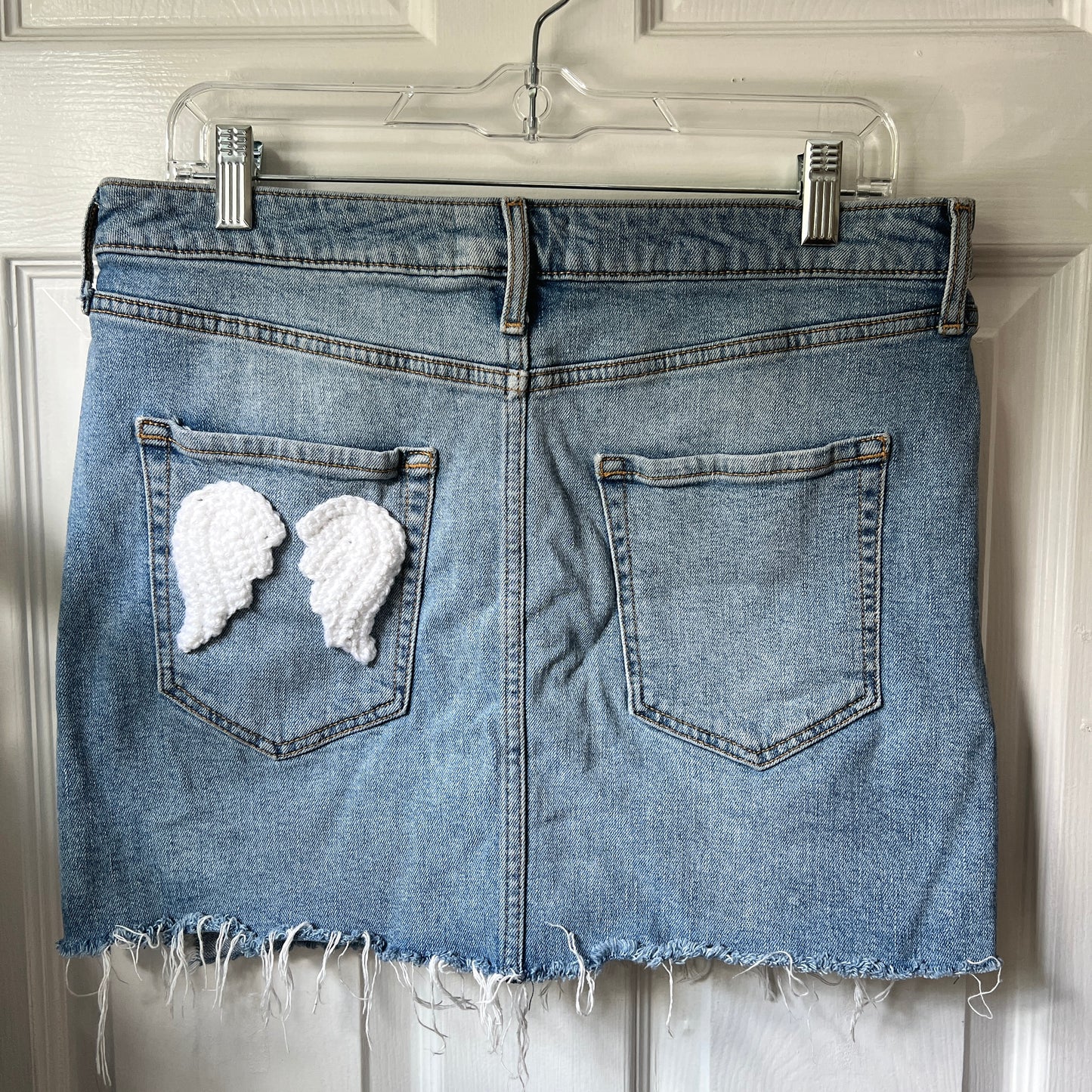 Angel Wings Denim Skirt (Size 10/US 30)