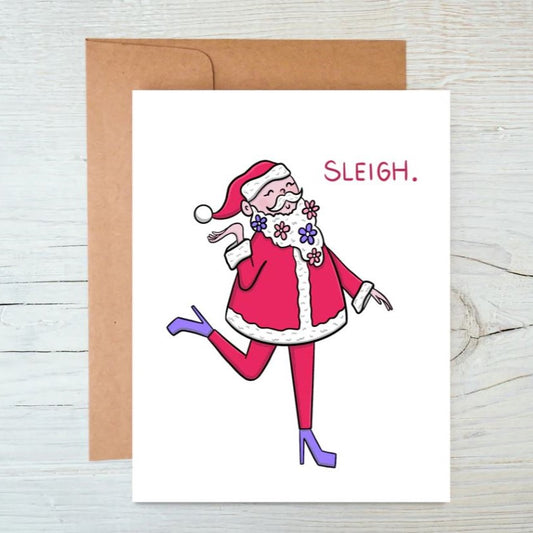 Santa Sleigh Greeting Card