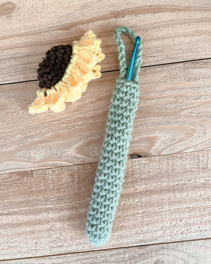 Sunflower Vape Holder Keychain Crochet Pattern (Digital Download)