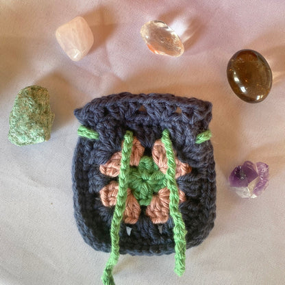 Granny Square Crystal Pouch Crochet Pattern (Digital Download)