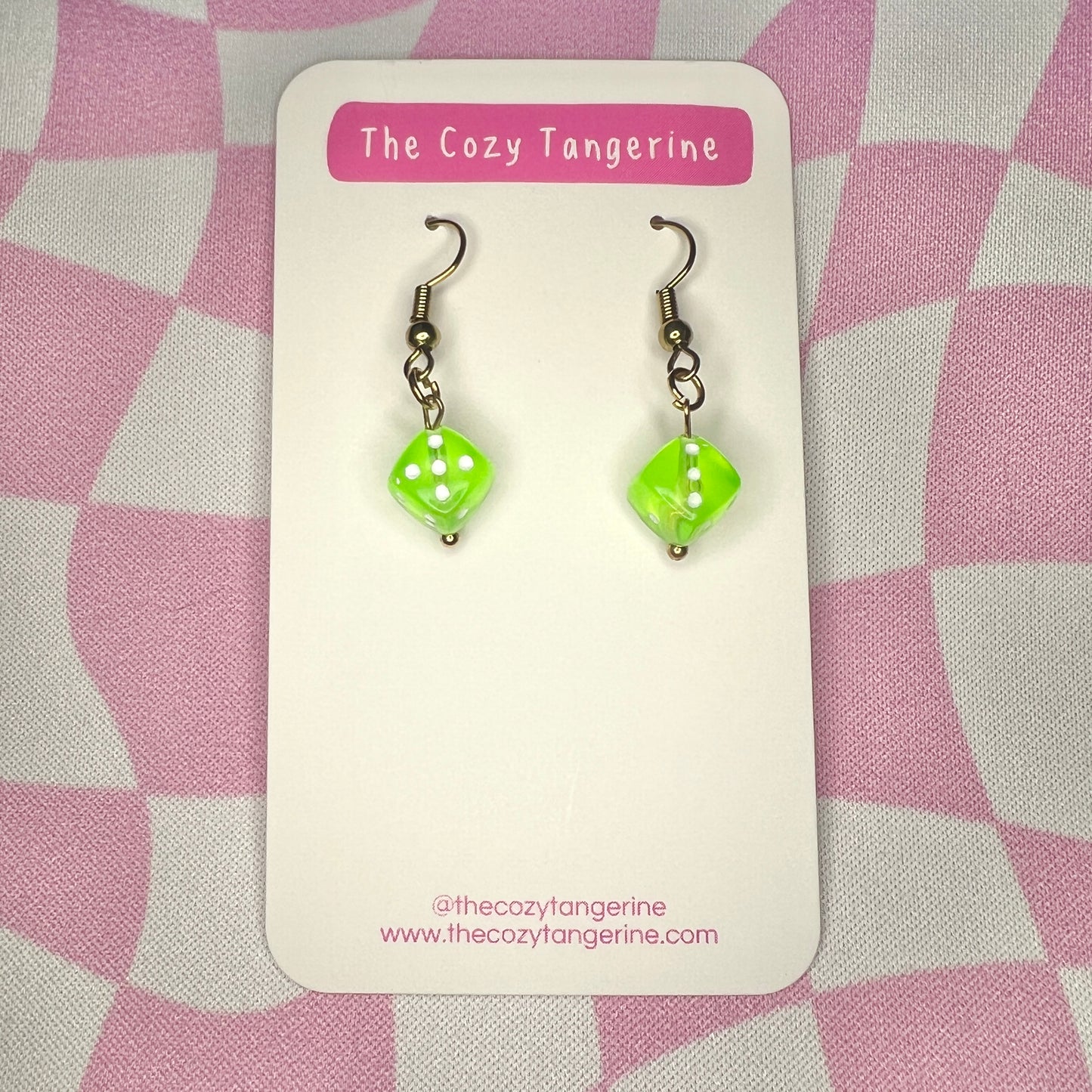 Dice Earrings (Green)