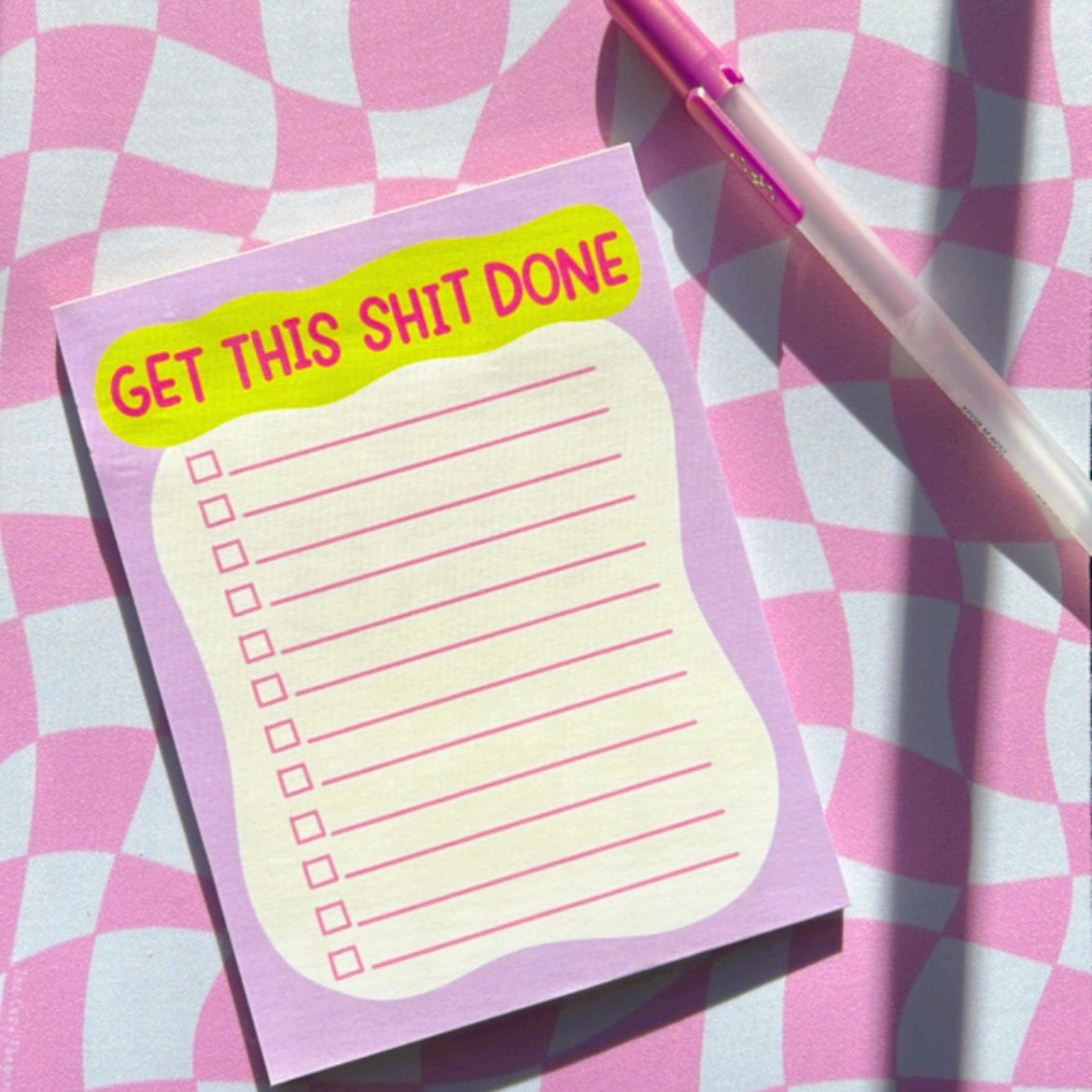 get this shit done checklist notepad. cute and fun stationery