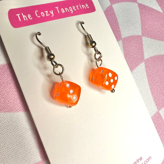 Dice Earrings (Orange)