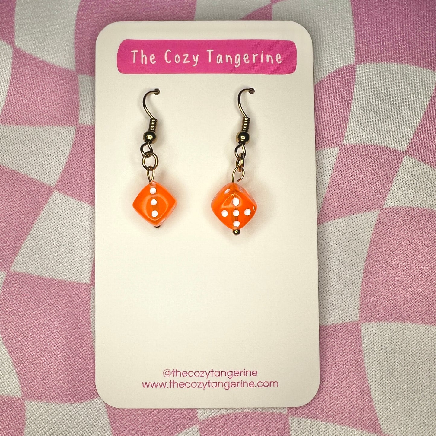 Dice Earrings (Orange)